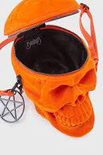 Carica l'immagine nel visualizzatore di Gallery, Killstar Grave Digger Skull Orang Velvet Handbag
