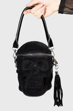 Carica l'immagine nel visualizzatore di Gallery, Killstar Grave Digger Skull Black Velvet Handbag
