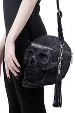 Carica l'immagine nel visualizzatore di Gallery, Killstar Grave Digger Skull Black Velvet Handbag
