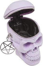 Carica l'immagine nel visualizzatore di Gallery, Killstar Grave Digger Skull Lilac Velvet Handbag

