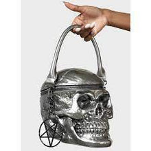 Carica l'immagine nel visualizzatore di Gallery, Killstar Grave Digger Skull Silver Leather Handbag
