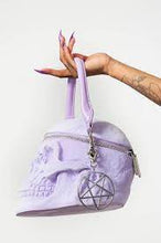 Carica l'immagine nel visualizzatore di Gallery, Killstar Grave Digger Skull Lilac Velvet Handbag
