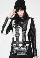 Carica l'immagine nel visualizzatore di Gallery, Killstar Beetlejuice Striped Gothic Punk Leather Jacket
